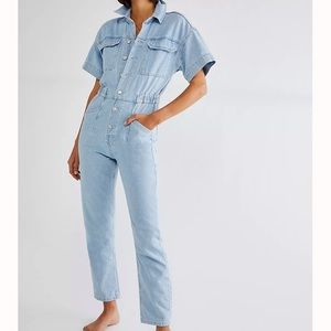 Free People We the Free Marci Coverall XS in Clear Skies